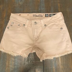 MISS ME Pink Denim Embellished Shorts (27)